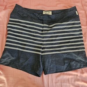 Blue and White Penguin Men's Swim Trunks Bathing Suit with Liner -size 34